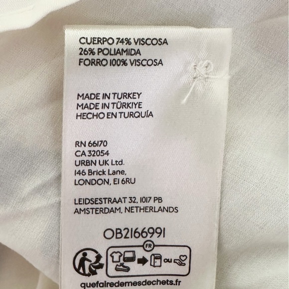 Anthropologie Maeve Long Sleeve V-Neck Mini Swing Dress White Blue‎ Floral Small - Picture 10 of 11